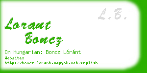 lorant boncz business card
