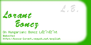 lorant boncz business card